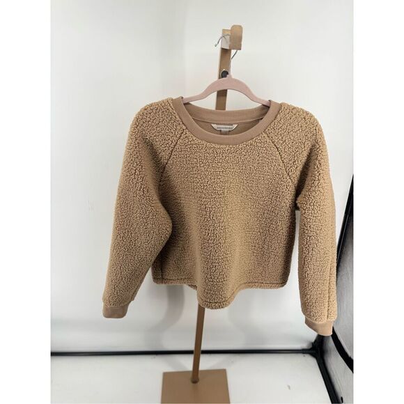 Banana Republic Long Sleeve Teddy Sherpa Fleece Crew Neck Sweater Size Medium - Picture 8 of 9